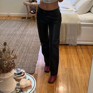 Gap genuine leather straight fit pants size 28x30